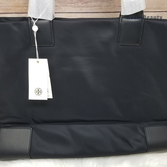 NEW TORY BURCH ELLA NYLON TOTE BLACK LARGE - Picture 5 of 11